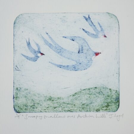 Swooping Swallows Over Antrim Hills, No.1