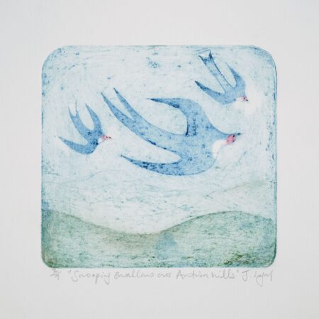 Swooping Swallows Over Antrim Hills, no.2